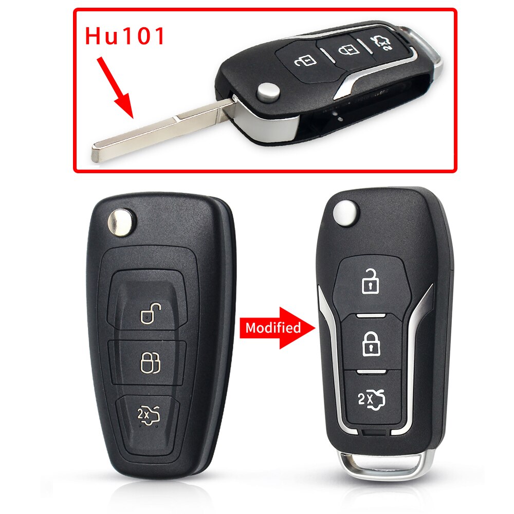 

KEYYOU для Ford модифицированный чехол для автомобильного ключа для Ford Focus 3 Fiesta connect mondeo c max 2013 3 кнопки Smart Key