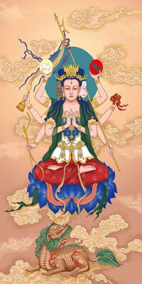 

(customized) Taoism, congenital, Doumu Yuanjun, Doumu Tianzun, immortal painting, water and land silk scroll painting