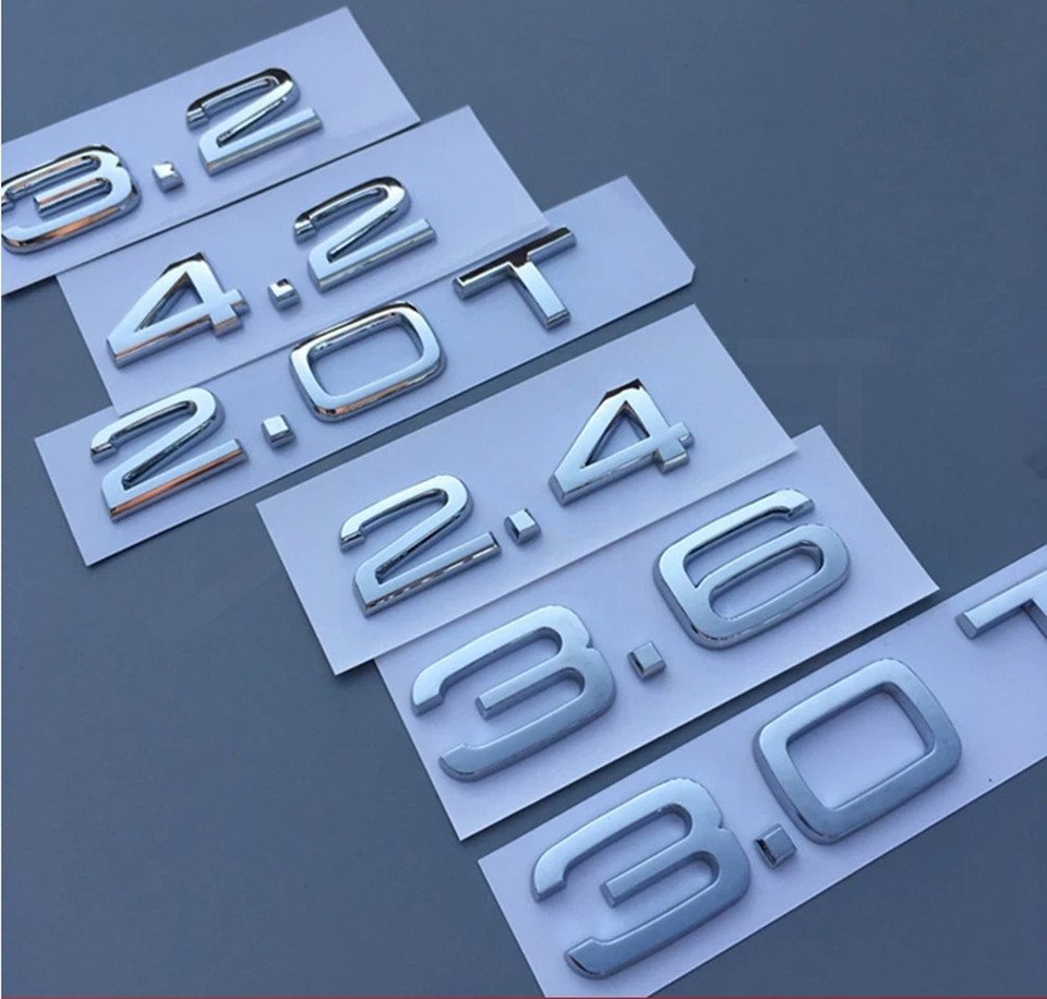 

ABS автомобильный задний багажник, крыло, боковая эмблема, наклейка для Audi 1.8T 2.0T 3.0T, значок A3 A4 A5 Q5 Q7 S7 S8 RS7 RS4 RS6 SQ7 SQ8, аксессуары