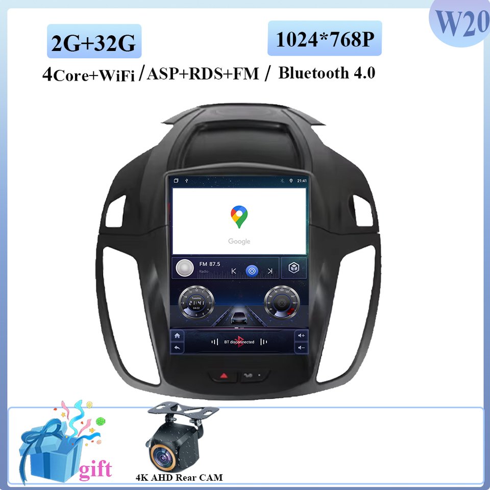 

9,7-дюймовый автомобильный радиоприемник, беспроводной Carplay для Ford Kuga 2 Escape 3 2012-2019, головное устройство, мультимедийный плеер, GPS-навигация, 5G, Wi-Fi, 2din
