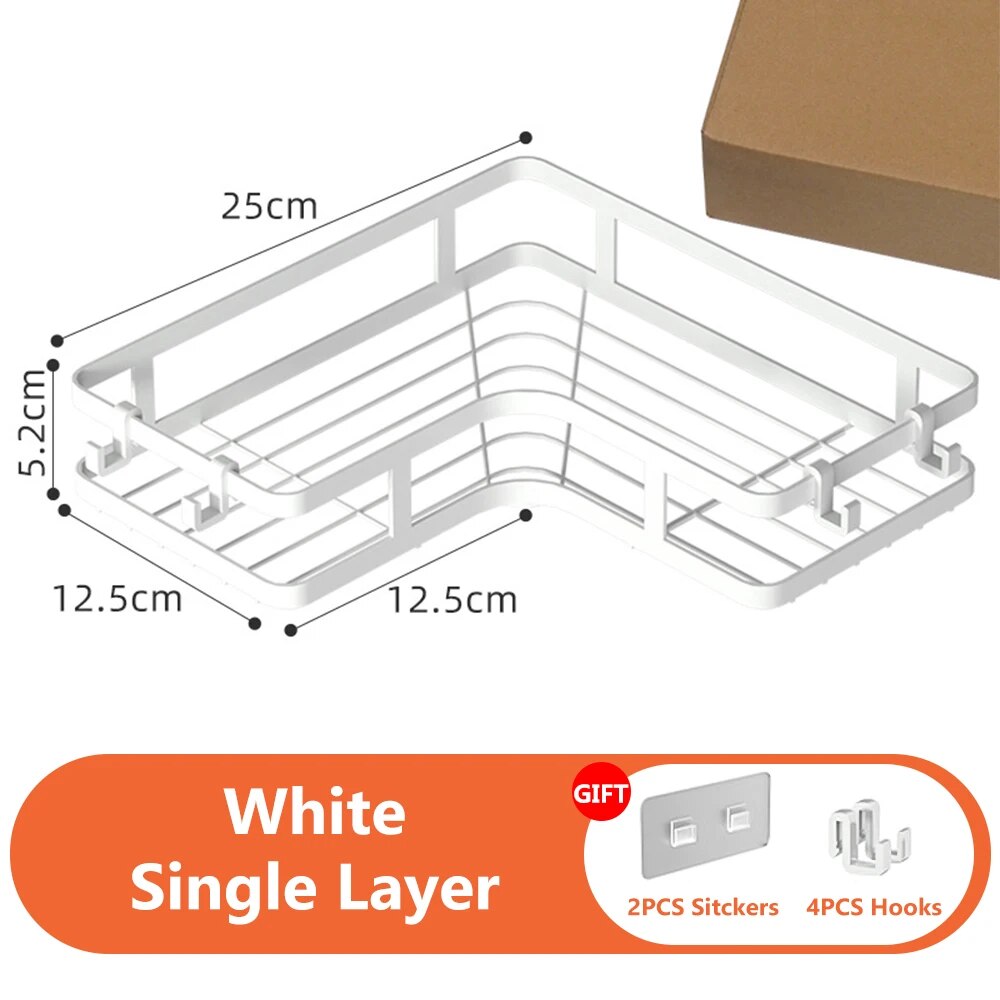 

Угловая металлическая полка для ванной JYPS