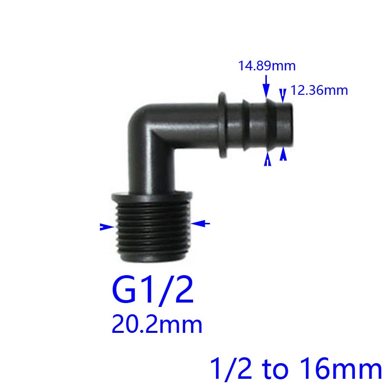 

XGYN черные пластиковые угловые соединители для шланга 1/2" 3/4" 5 шт.