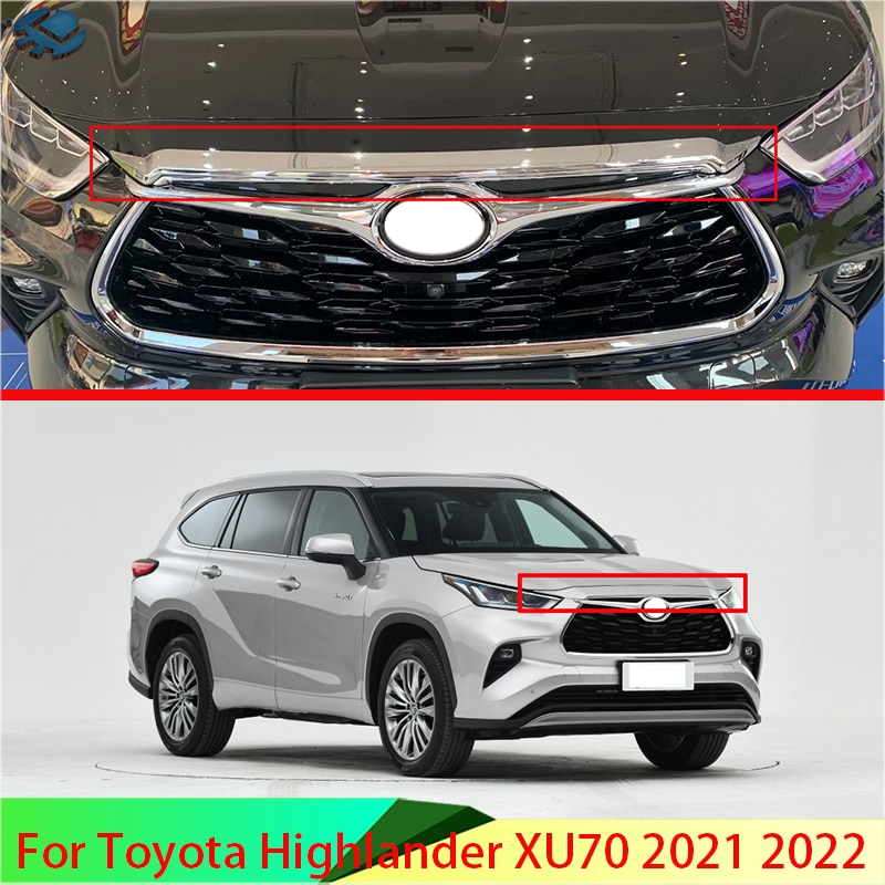 

Для Toyota Highlander XU70 2021 2022 ABS хромированный передний капот решетка радиатора бампер губ сетка отделка крышка Молдинг