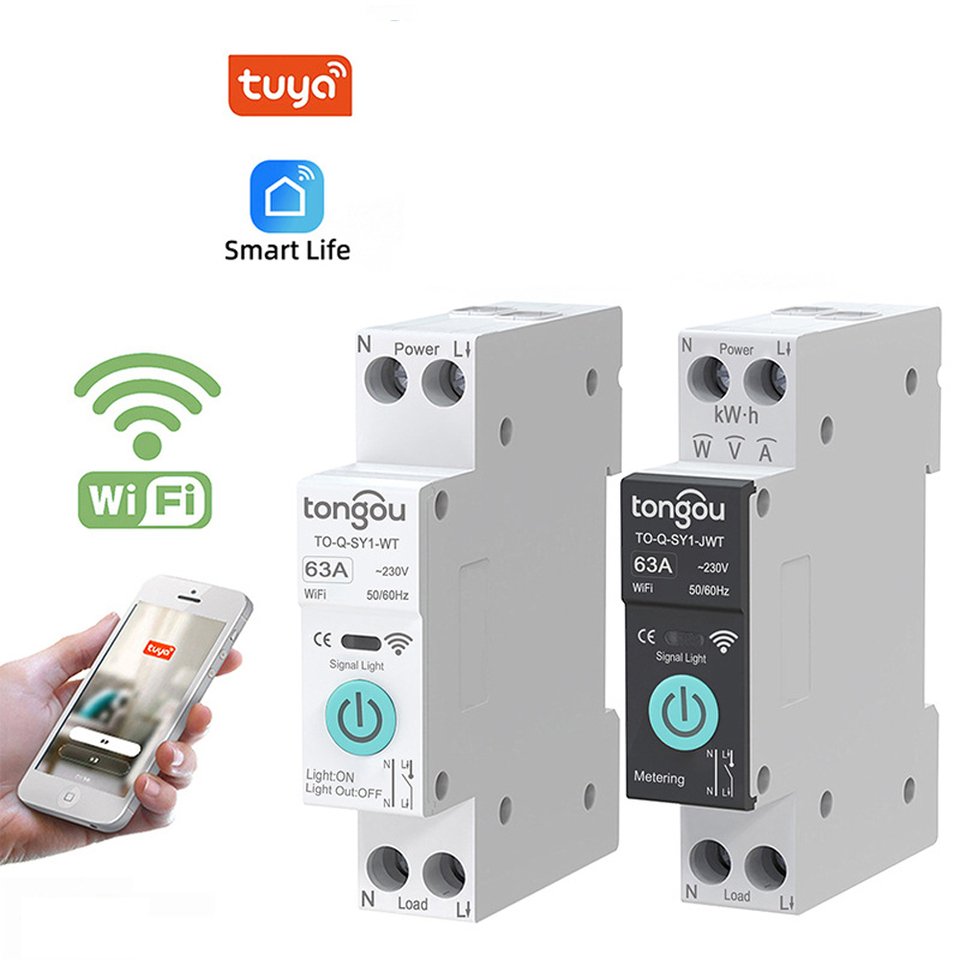 

Умный автоматический выключатель TUYA ZigBee 1P 6A 10A 16A 20A 25A 32A 40A 50A 63A Умный дом Беспроводной пульт дистанционного управления Wi-Fi переключатель