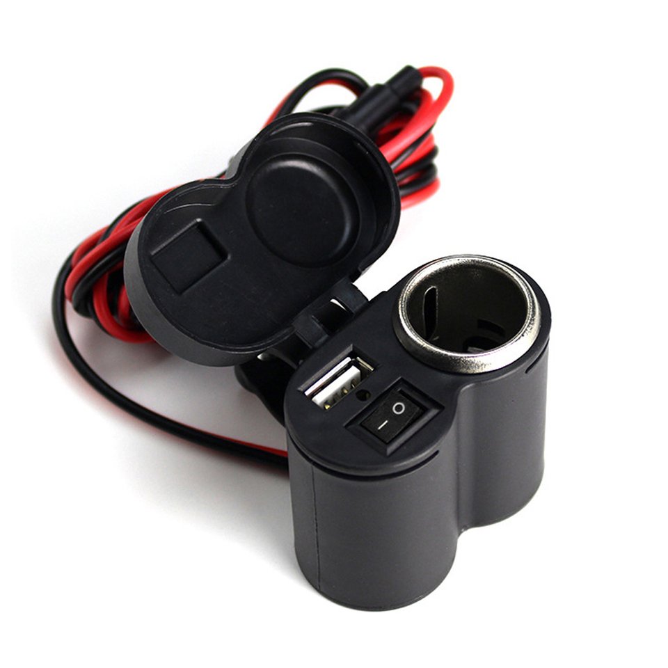 

USB-зарядное устройство для мотоцикла, розетка прикуривателя с прикуривателем, руль мотоцикла, зарядное устройство для телефона, адаптер питания с переключателем