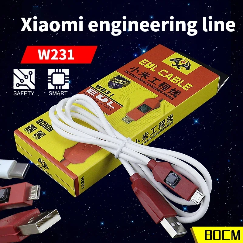 

OSS W230 W231 Кабель для глубокой щетки EDL 75 см 80 см Кабель для быстрой зарядки для Xiaomi Engineering Line Инструменты для ремонта мобильных телефонов