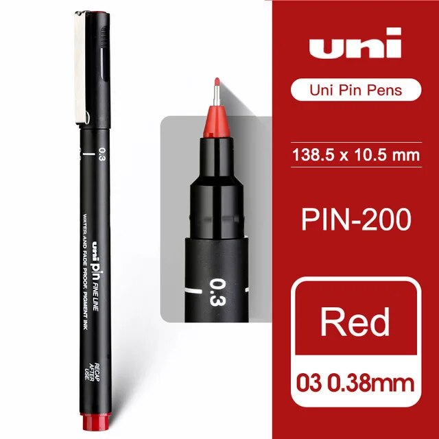 

UNI гелевая ручка-игла PIN-200 черная