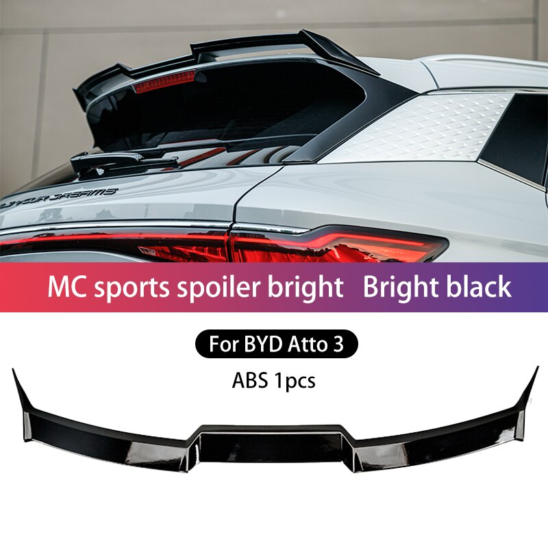 

Спойлер для BYD Atto 3 2022 MC, спортивный спойлер, верхнее центральное крыло, спойлер багажника, верхнее крыло, багажник, ABS, узор из углеродного волокна, аксессуары Atto3