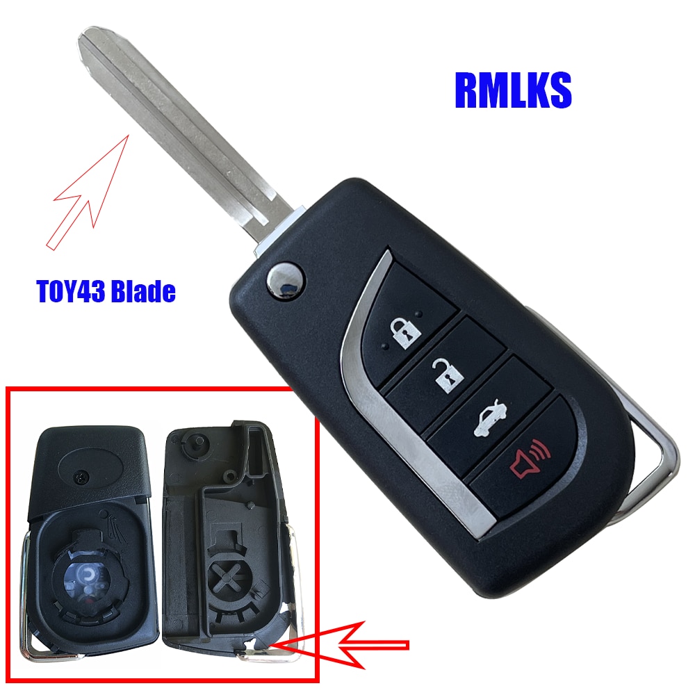 

2/3/4 кнопочный откидной пульт дистанционного управления для Toyota 2014 Levin Camry Reiz Highlander Corolla сменный Корпус Ключа TOY48 TOY43