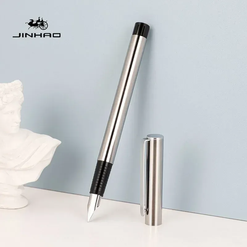 

Jinhao 65 перьевая ручка черная серебристая