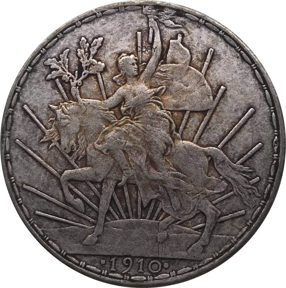 

Медная копия монеты Мексики 1 песо 1910 года