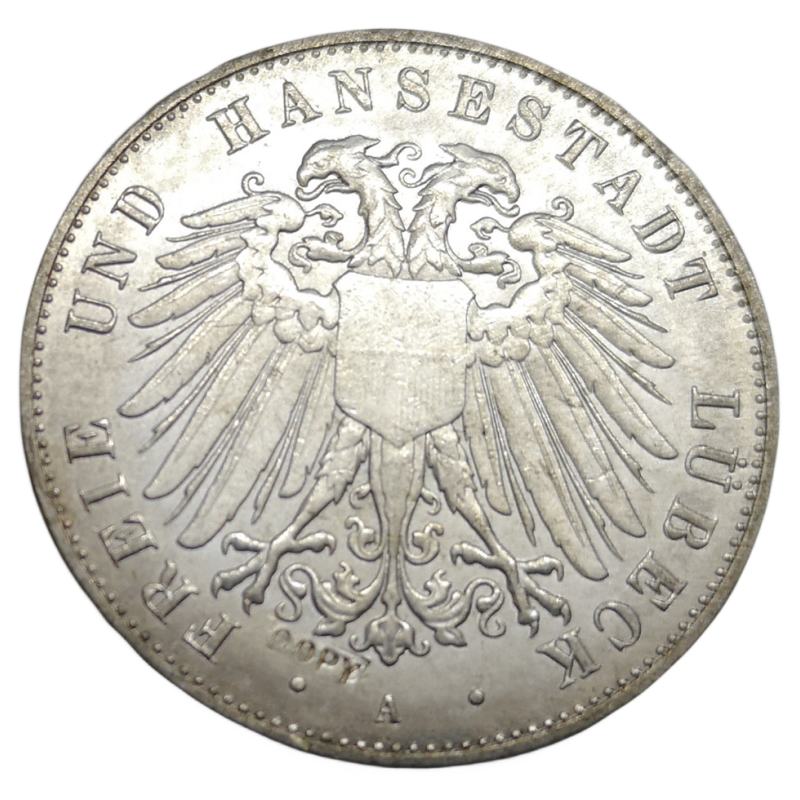 

Посеребренная копия монеты Любек 1904 года