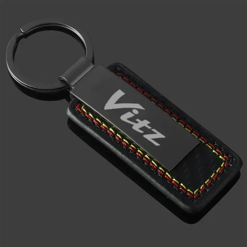 

2025 Alloy Carbon Fiber Car Keychains Lanyard Gifts Keyrings Styling for Toyota Vitz Emblems Auto Key Holder Rings Accessories