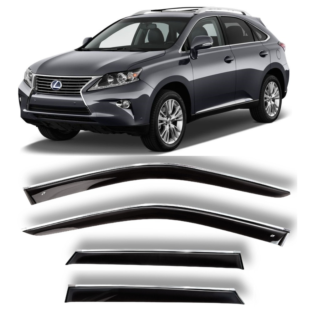

Дефлекторы окон хром полоска молдинг Cobra Tuning L20210CR на авто Lexus RX 3 III 5d 2010-2014 ветровики от дождя солнца и ветра