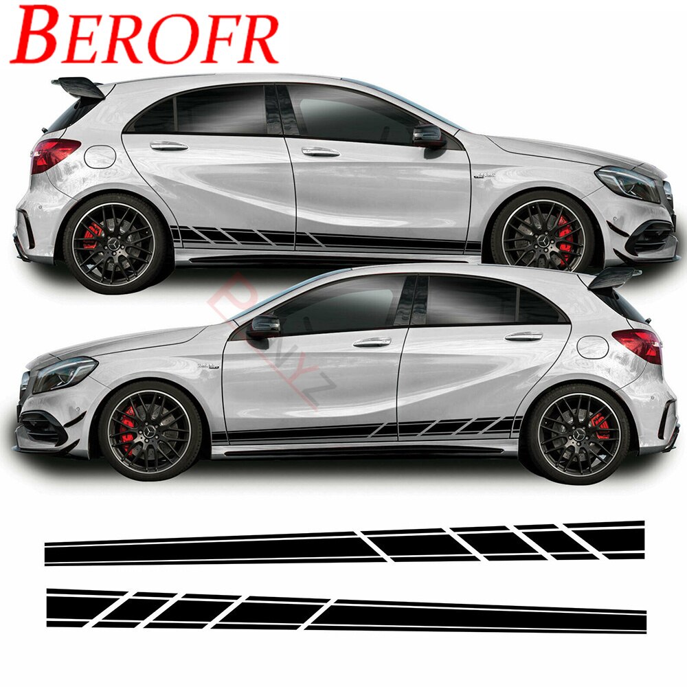 

Нижние боковые полосы для Mercedes A Class A45 AMG, виниловая наклейка на автомобиль, графический комплект jz-001