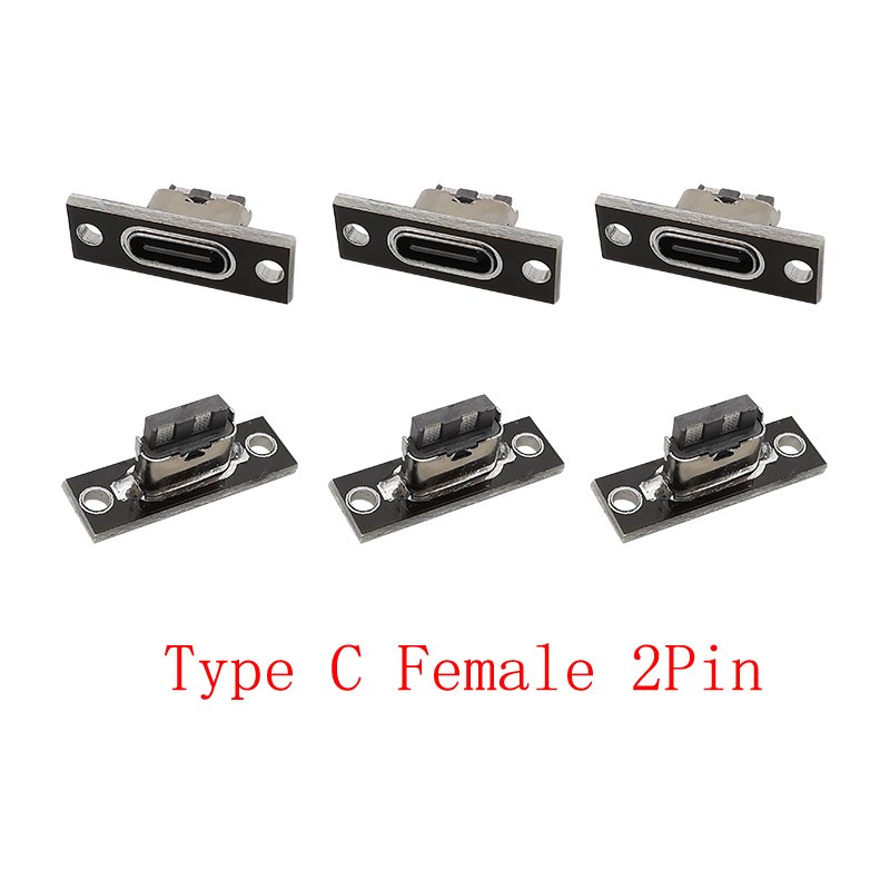 

6 шт., разъем USB Type-C С КРЕПЕЖНОЙ ПЛАСТИНОЙ, 2 Pin