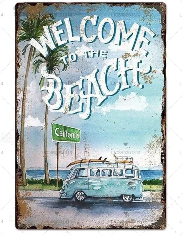 

Металлическая табличка Peace Bus Beach Surfing
