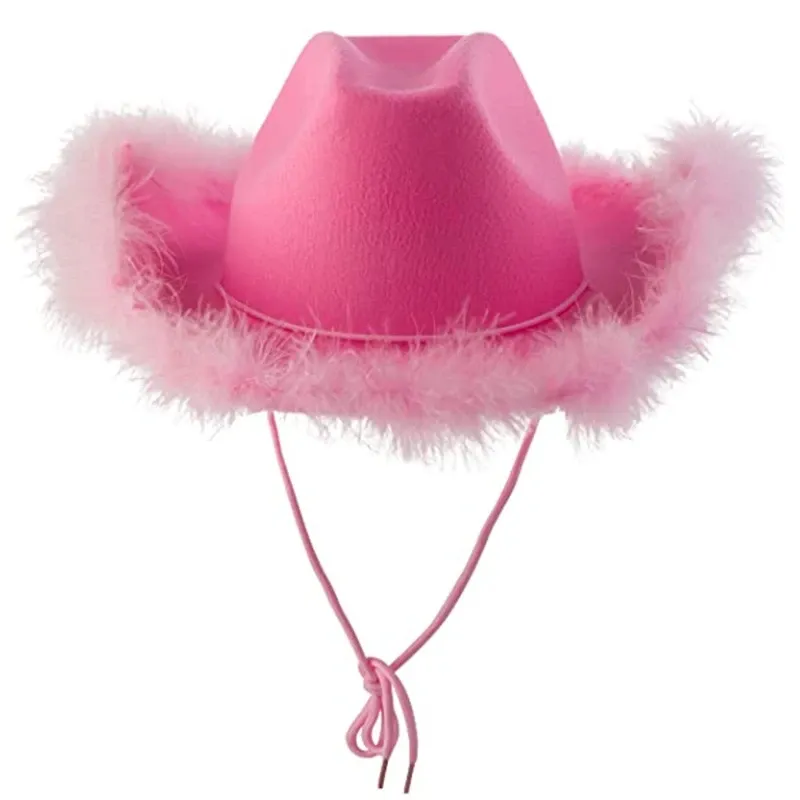 

1 шт., Cowgirl шляпа с перьями, шляпа боа, Cowgirl для женщин и девушек, свадебный аксессуар для девичника