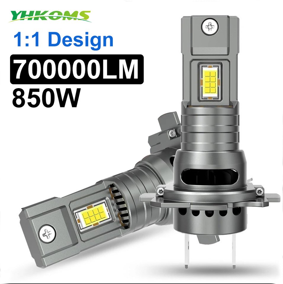 

YHKOMS 850W Canbus H7 Светодиодные автомобильные фары 1:1 Миниатюрный размер Светодиодная лампа 6000K 700000 LM Auto Lamp Противотуманные фары CSP Беспроводной автомобильный светодиод с вентилятором