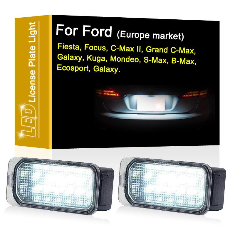 

12 В светодиодный светильник номерного знака в сборе для Ford Fiesta Focus Grand C-Max Ecosport Kuga Mondeo S-Max B-Max Galaxy