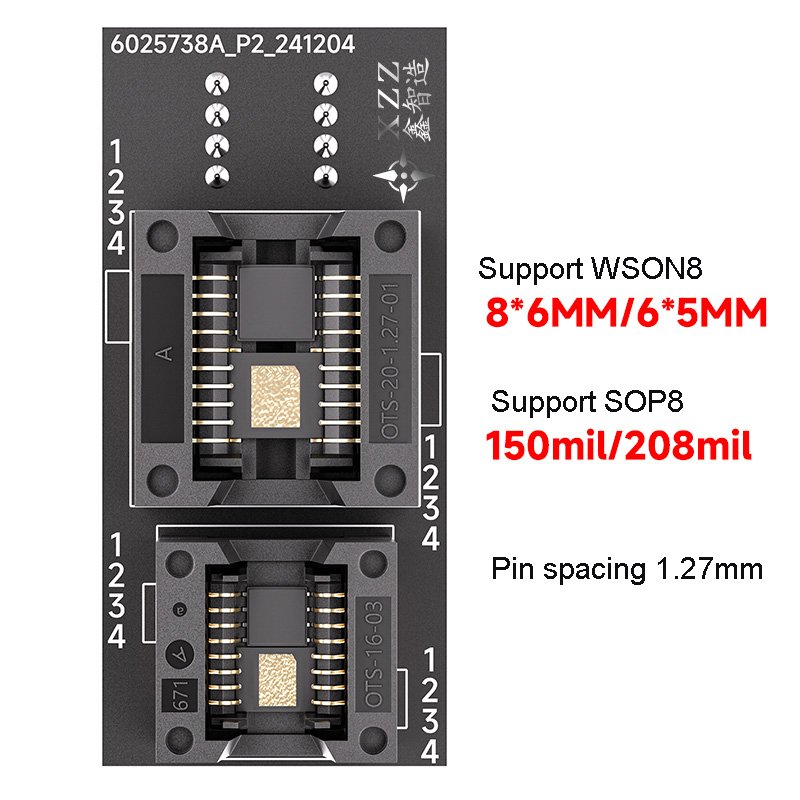 

XZZ WSON8 SOP8 Универсальный адаптер для выжигания BIOS 4 в 1, розетка для записи BIOS, универсальный патч 6x8 5x6 мм