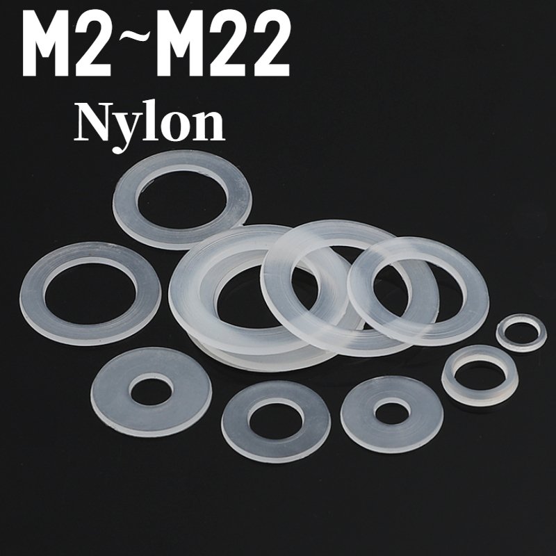 

M2-M5 M6 M8 M10 M12 M14 M15 M16 M18 M20 M22PVPE нейлоновое белое прозрачное плоское уплотнительное кольцо WasherC плоская шайба
