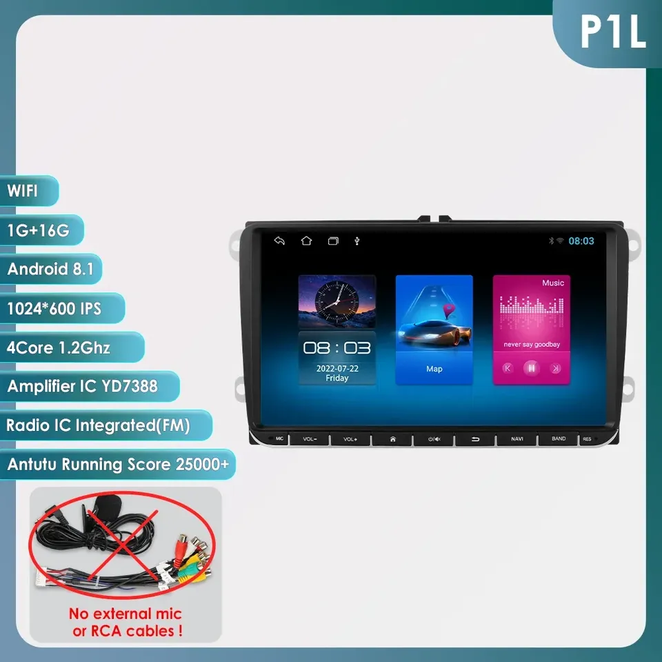 

Hizpo Автомобильный мультимедийный плеер 2din Android 13 Радио для VW Volkswagen Golf Polo Skoda Rapid Octavia Passat b6 7 Tiguan Carplay GPS