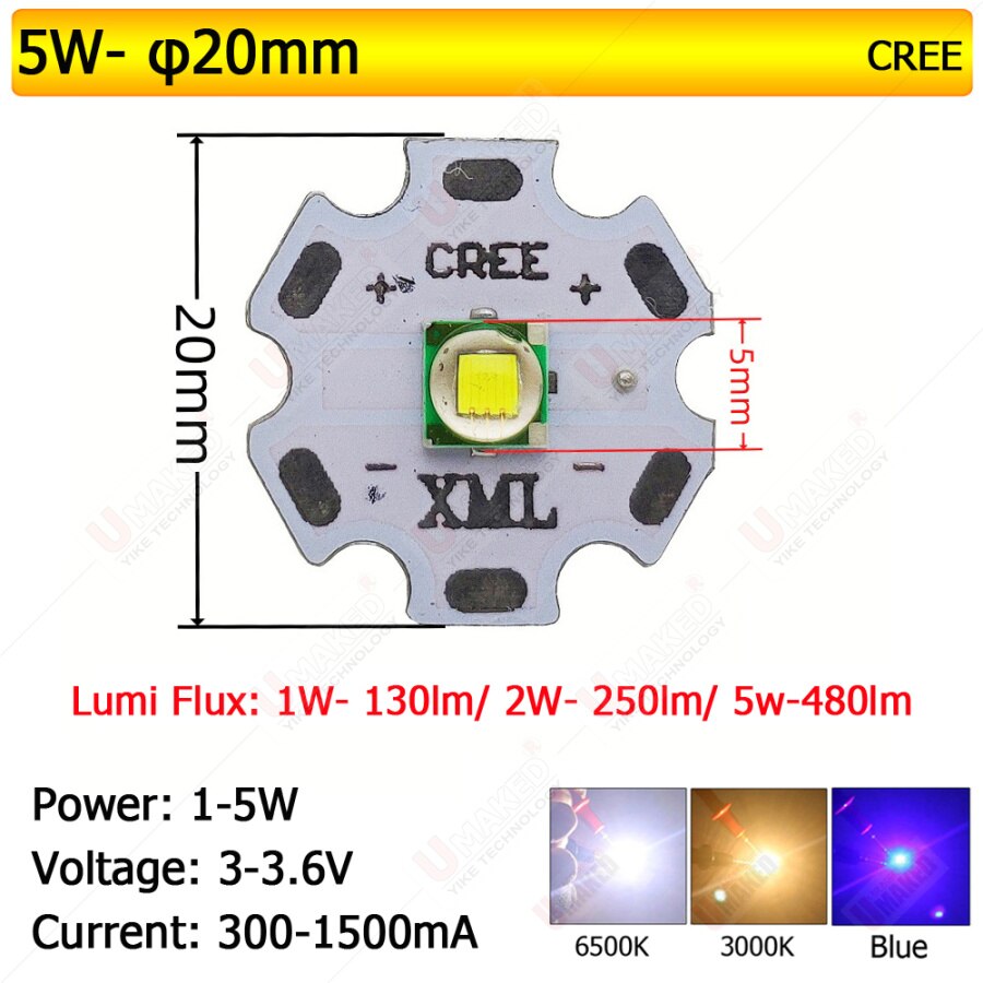 

Umaked 5 Вт CREE T6 белый светодиодный светильник для велосипедов