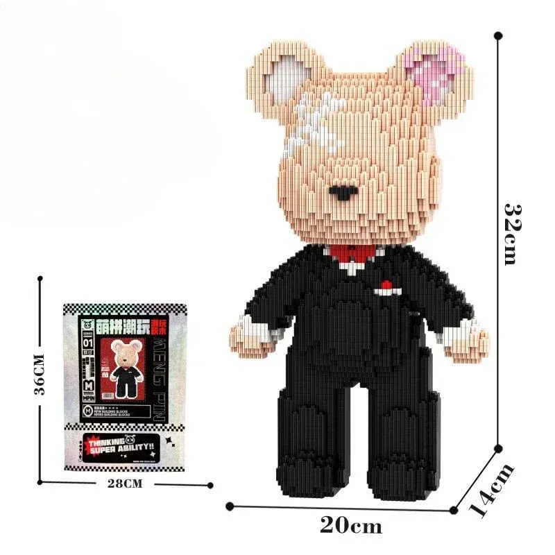 

Bearbrick Мини-мультяшный Медведь, Красочный Строительный Блок, Модель, Микро-алмазные Кирпичи, Детская Игрушка