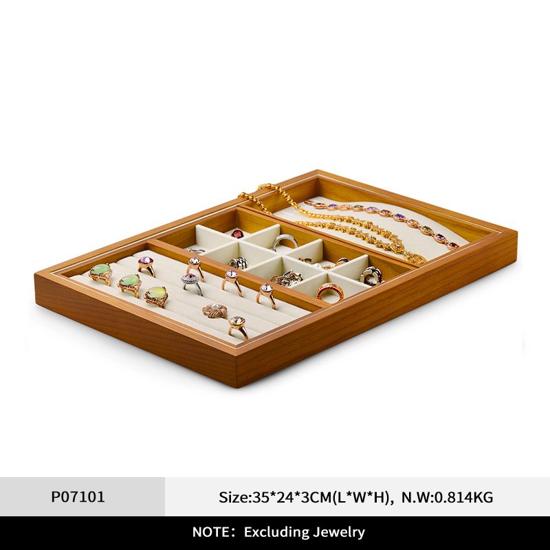 

Многофункциональный деревянный поднос для ювелирных изделий Oirlv, Штабелируемый ящик для ювелирных изделий, органайзер для браслетов/часов/серег, витринный держатель для ювелирных изделий