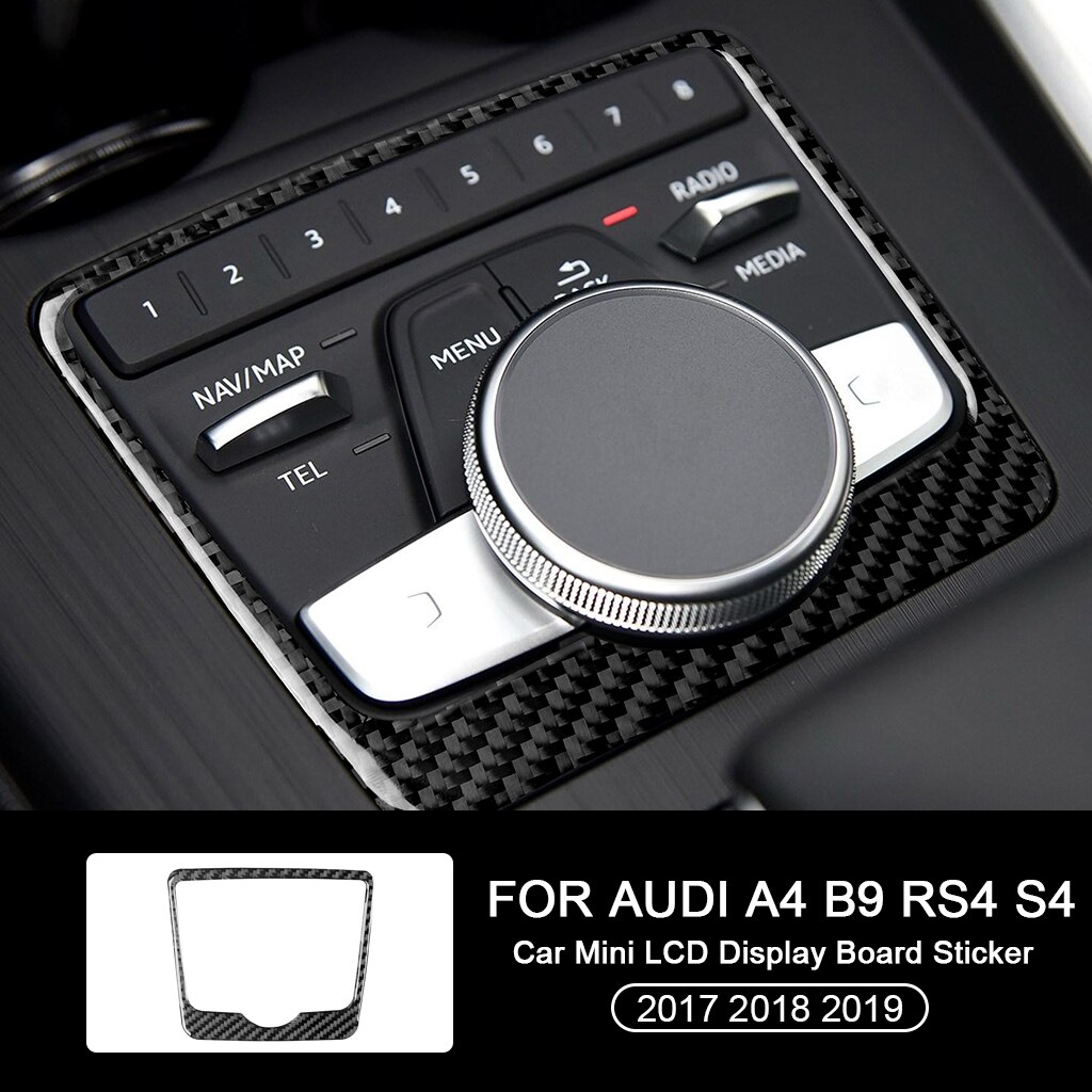 

Для Audi A4 B9 RS4 S4 2017 2018 2019 Автомобильный интерьер из углеродного волокна автомобильный мини ЖК-дисплей доска наклейка украшение отделка наклейка Стайлинг