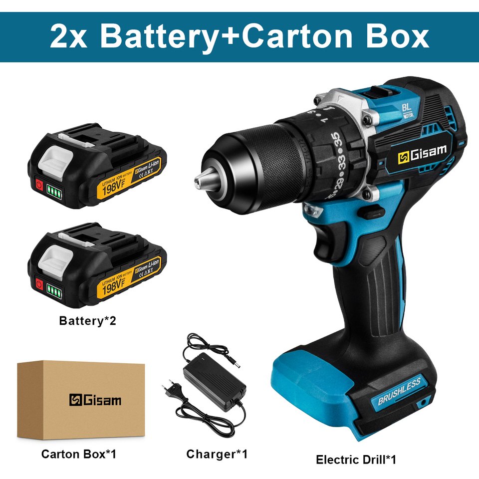 

Бесщеточная аккумуляторная дрель Gisam 65 Нм для Makita 18 В