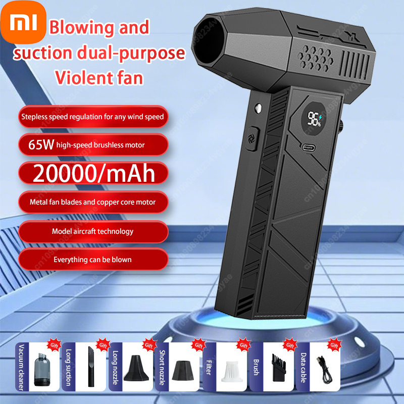 

Xiaomi 1000 000 об/мин C6/C6pro Turbo Violent Fan Мощный воздуходувка Вакуумный пылеочиститель Type-C Зарядка 58 м/с Бесщеточный струйный вентилятор