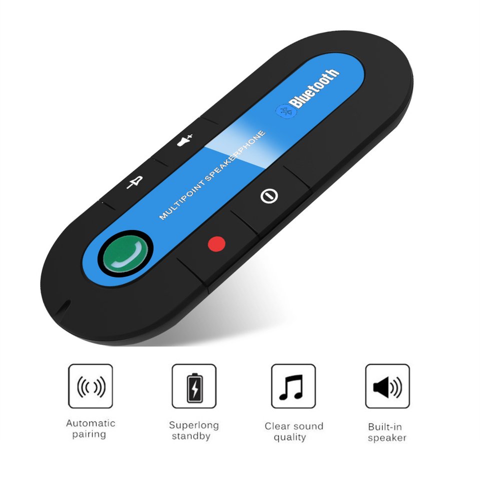 

Автомобильный зажим для солнцезащитного козырька, гарнитура с Bluetooth, динамик, аудио, Mp3 музыкальный плеер, беспроводной автомобильный комплект громкой связи, адаптер динамика для телефона