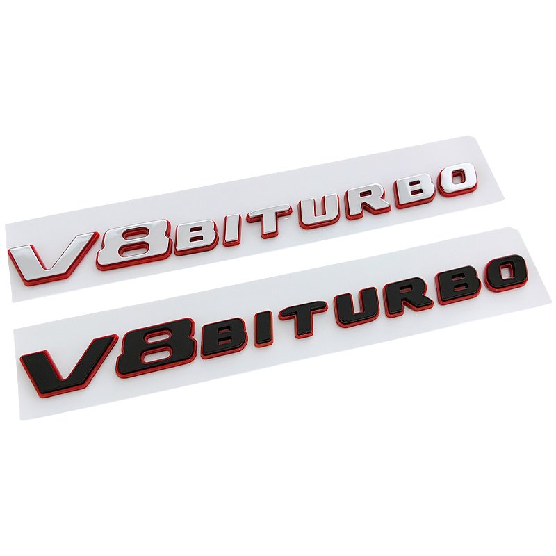 

Новые 3D ABS красные черные логотипы V8 Biturbo эмблема буквы автомобиля наклейка модели V8 Biturbo стикеры аксессуары