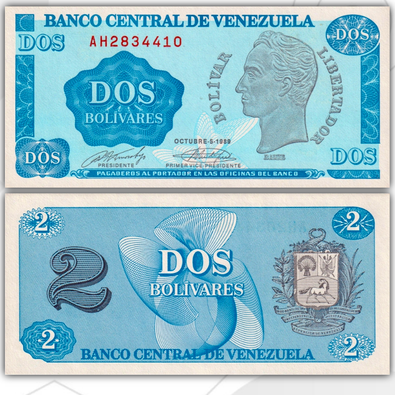 

Венесуэла 2 боливара 1989 год UNC