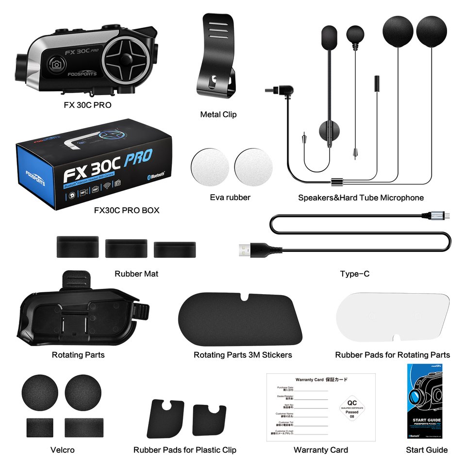 

Мотогарнитура для шлема,Bluetooth-гарнитура для шлема Fodsports FX30C PRO