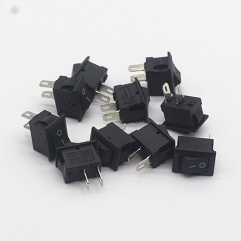 

10 шт. кулисный переключатель ZHRIVOER черный KCD11-101 3A/250V 10*15 мм