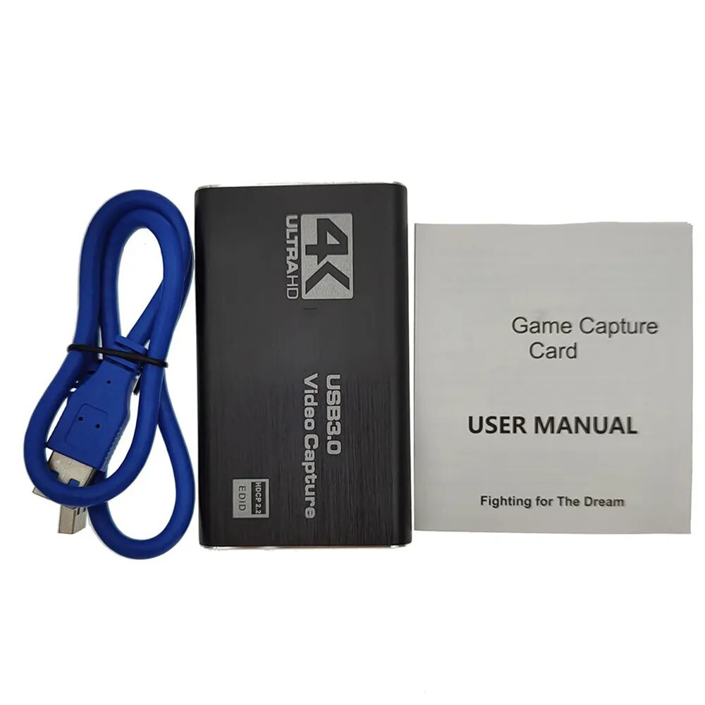 

Карта видеозахвата USB 3,0 для цифрового видеорегистратора 4K 60 Гц, преобразователь 30 Гц, поддержка микрофона для ПК, камеры, проектора, карта захвата