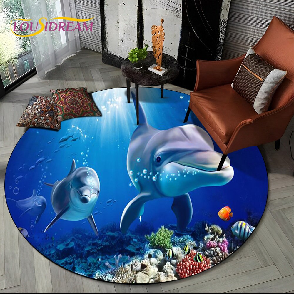 

Круглый ковёр LOUSIDREAM 3D Морской мир
