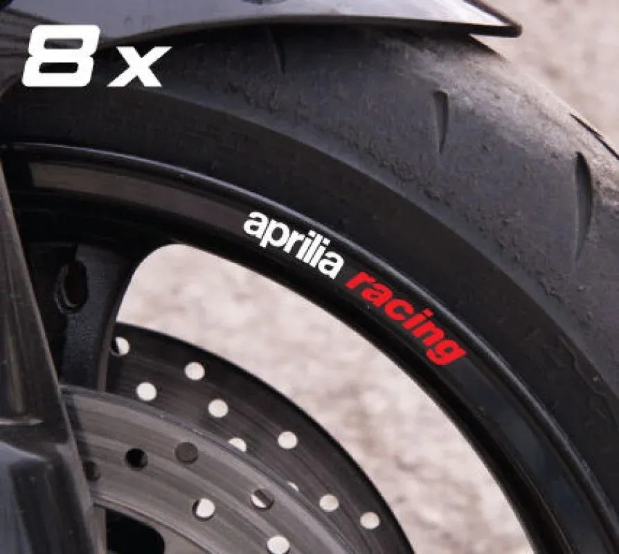 

8 X Aprilia гоночные мотоциклетные колеса, наклейки, ламинированные Rs Rsv Tuono