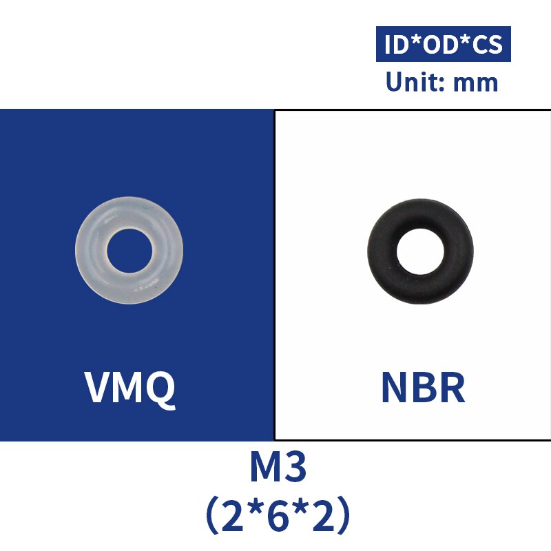 

Комплект уплотнительных колец из силикона и NBR M3-M10