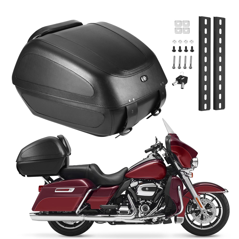 

Мотоциклетный багажник, хвостовая коробка, задний верхний чехол для Harley Honda Suzuki Yamaha Kawasaki 45 см * 47 см * 33 см