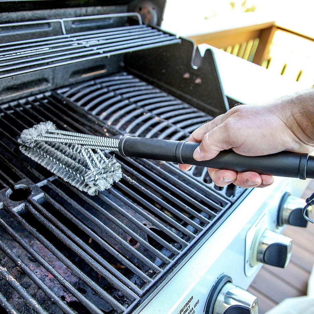 

Щетка для чистки гриля Cleanin, 18 дюймов, 3 щетки из нержавеющей стали