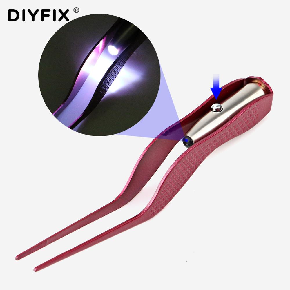 

Пинцет для чистки ушей DIYFIX со светодиодом из нержавеющей стали