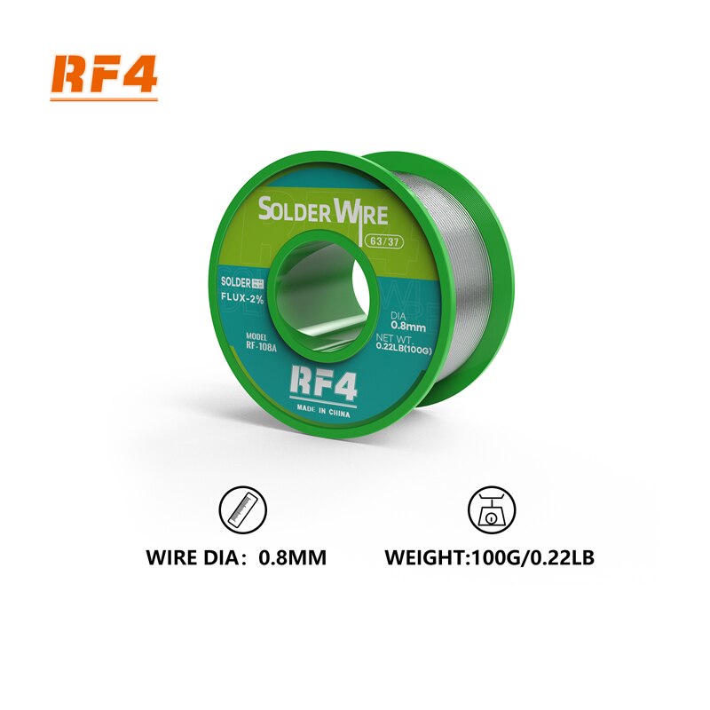 

Оловянная паяльная проволока RF4 100g 106A 106D 108A без свинца для батареи, металлическая панель, никелевый лист, точная пайка, переработка