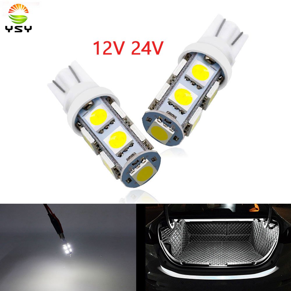 

1 шт., 12 В, 24 В, W5W, 194, T10, 5050, 9SMD