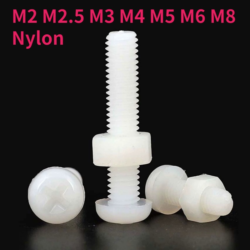 

Набор нейлоновых винтов и гаек M2 M2.5 M3 M4 M5 M6 M8