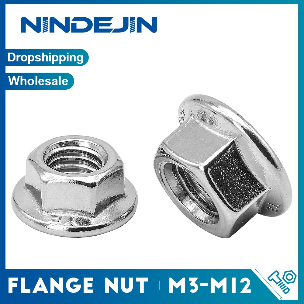 

NINDEJIN Гайки фланцевые шестигранные нержавеющая сталь М3-М12