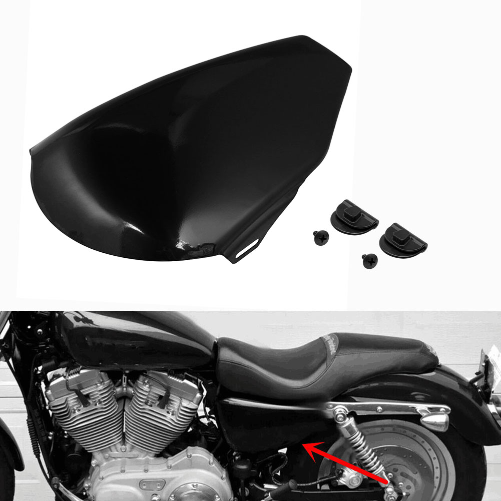 

Черная левая Крышка батарейного отсека для мотоцикла с зажимами для Harley Sportster XL 1200 Iron 883 Custom Forty Eight 2014-2021 2020 2019 2018